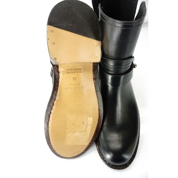 Rag & Bone Ashford Motorcycle Biker Ankle Boots  Low Heel Belted - Picture 3 of 10